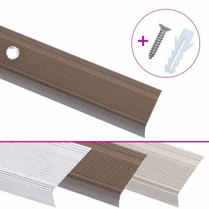 vidaXL L-shaped Stair Nosing 15 pcs. Aluminum 100cm Brown