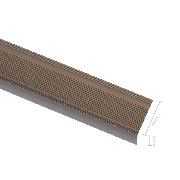 vidaXL L-shaped Stair Nosing 15 pcs. Aluminum 100cm Brown