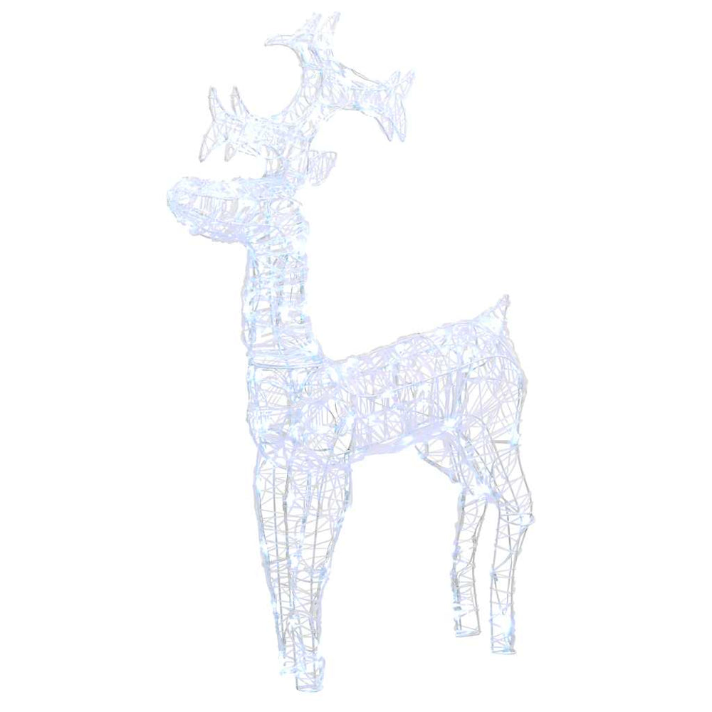 vidaXL Christmas Decoration Reindeer 90 LEDs 60x16x100 cm Acrylic