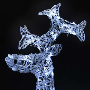 vidaXL Christmas Decoration Reindeer 90 LEDs 60x16x100 cm Acrylic