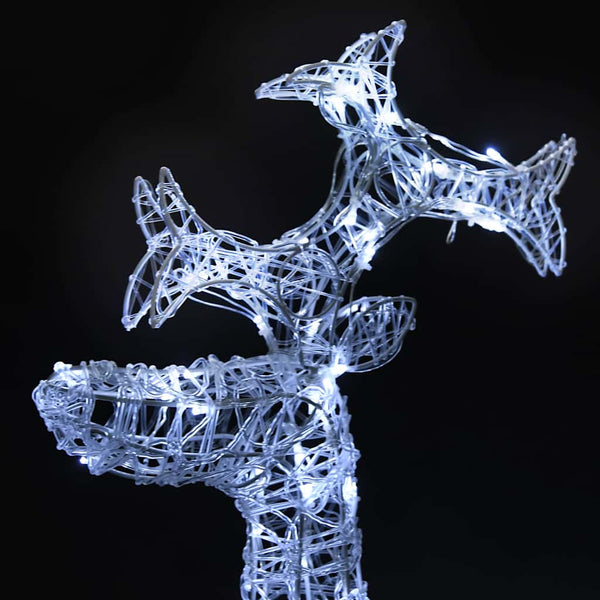 vidaXL Christmas Decoration Reindeer 90 LEDs 60x16x100 cm Acrylic