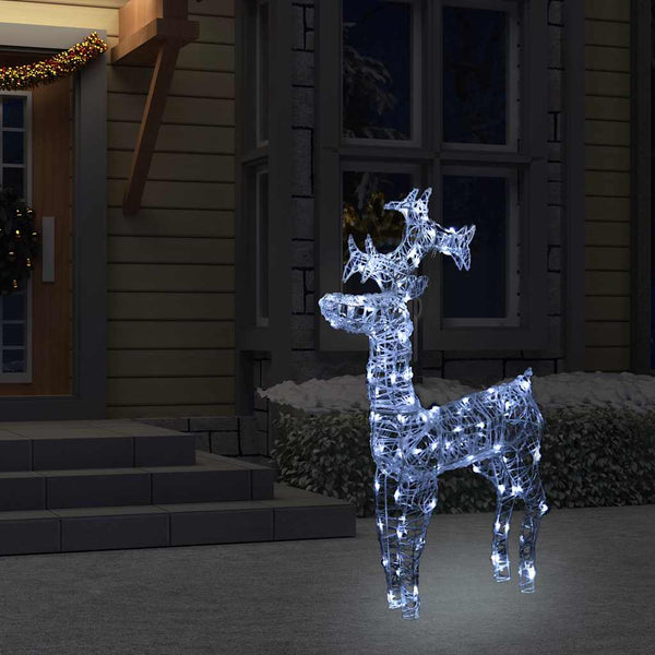 vidaXL Christmas Decoration Reindeer 90 LEDs 60x16x100 cm Acrylic