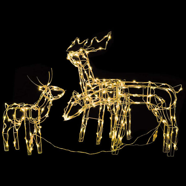 vidaXL 3-Piece LED Reindeer Set Christmas Decoration 229 LEDs
