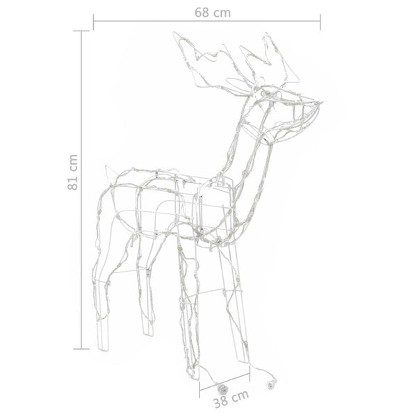 vidaXL 3-Piece LED Reindeer Set Christmas Decoration 229 LEDs