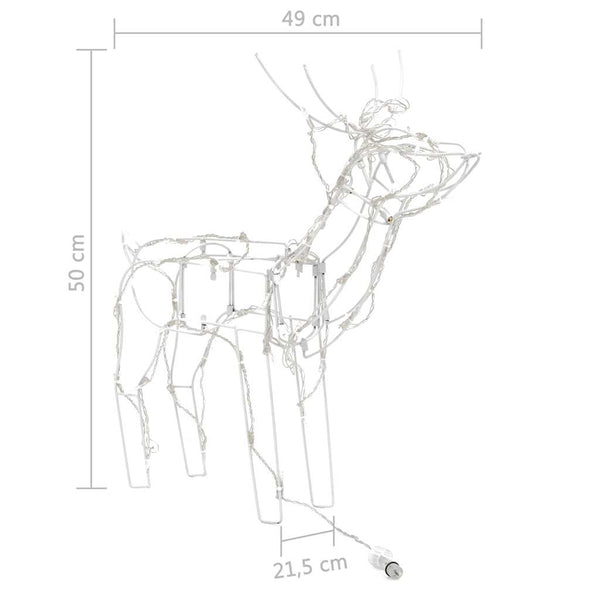vidaXL 3-Piece LED Reindeer Set Christmas Decoration 229 LEDs