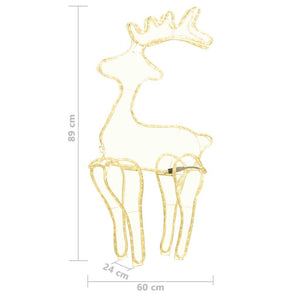 vidaXL Reindeer Christmas Decoration with Mesh 306 LEDs 60x24x89 cm