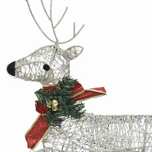 vidaXL Christmas Decoration Reindeer & Sleigh 60 LEDs Outdoor Golden