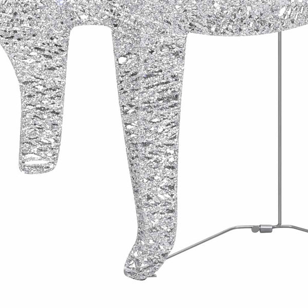 vidaXL Christmas Decoration Reindeer & Sleigh 60 LEDs Outdoor Silver