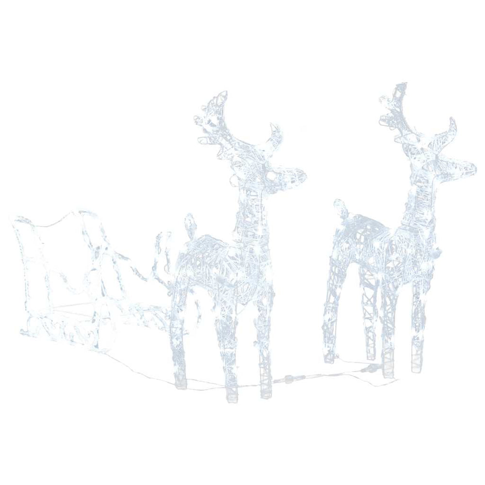 vidaXL Reindeer and Sleigh Christmas Decoration 160 LEDs 130 cm Acrylic