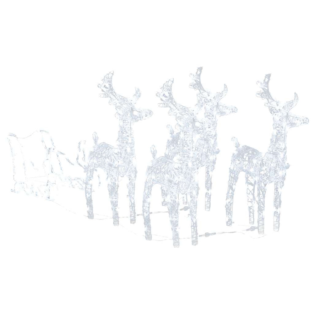vidaXL Christmas Decoration Reindeer & Sleigh 280x28x55 cm Acrylic