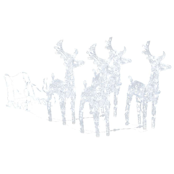 vidaXL Christmas Decoration Reindeer & Sleigh 280x28x55 cm Acrylic