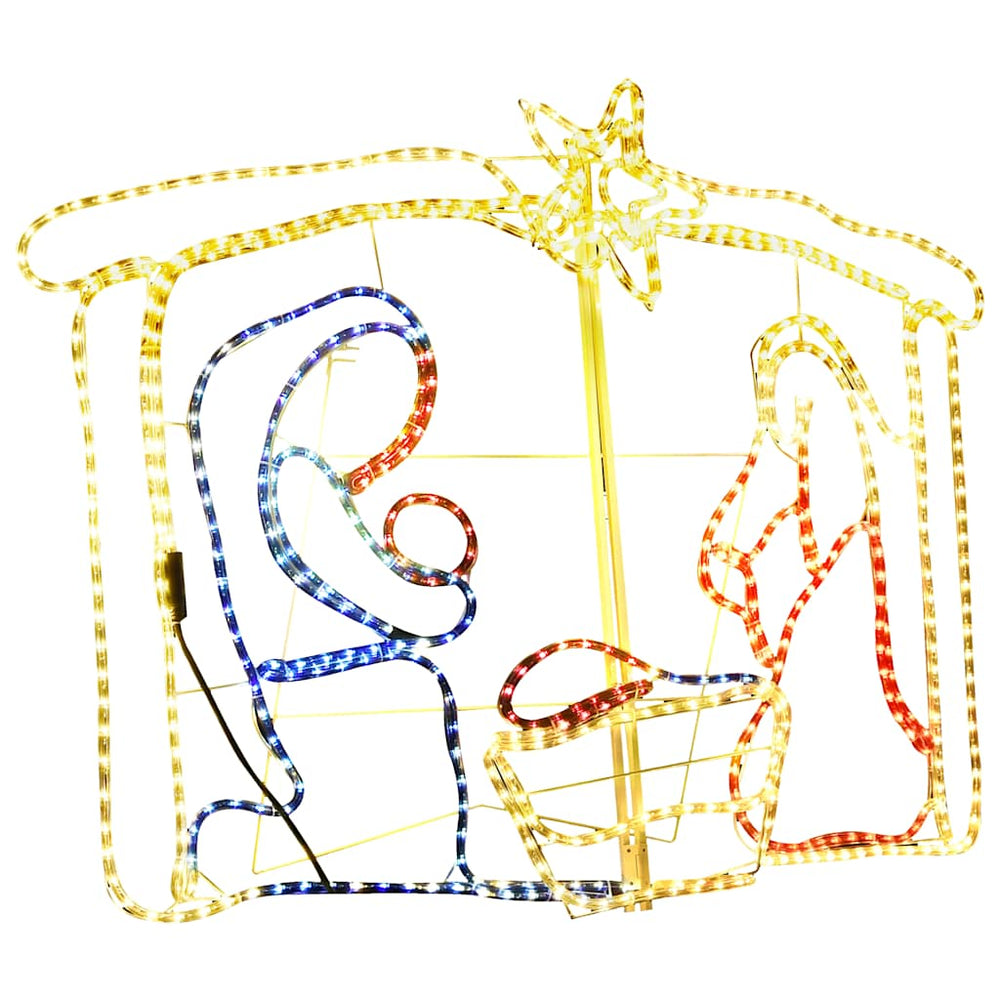vidaXL Nativity Scene Christmas Decoration 240 LEDs 116x41x87 cm