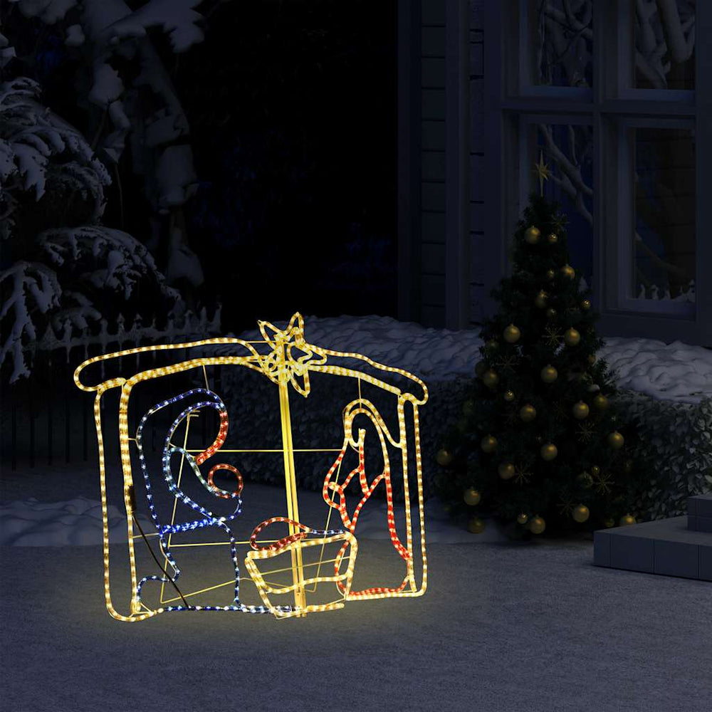 vidaXL Nativity Scene Christmas Decoration 240 LEDs 116x41x87 cm