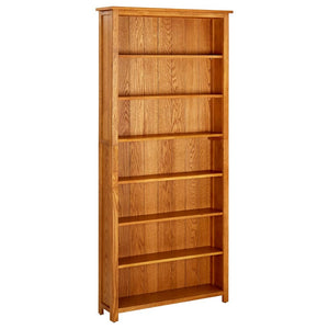 vidaXL Bookcase with 7 Compartments 90x22.5x200 cm Solid Oak Wood