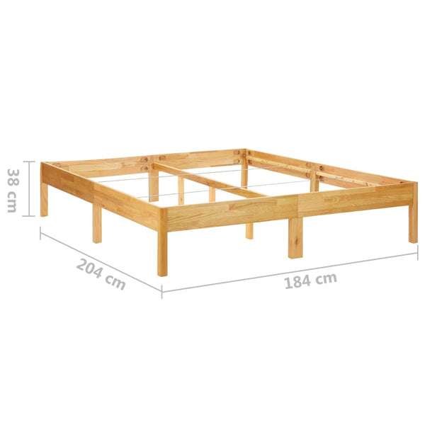 vidaXL Solid Oak Bed 180x200 cm