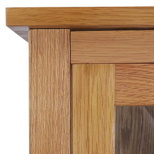 vidaXL Bookcase with 4 Doors 90x35x200 cm Solid Oak Wood & Glass