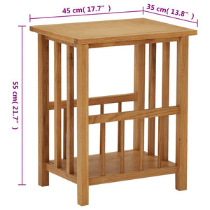 vidaXL Newspaper Table 45x35x55 cm Solid Oak Wood