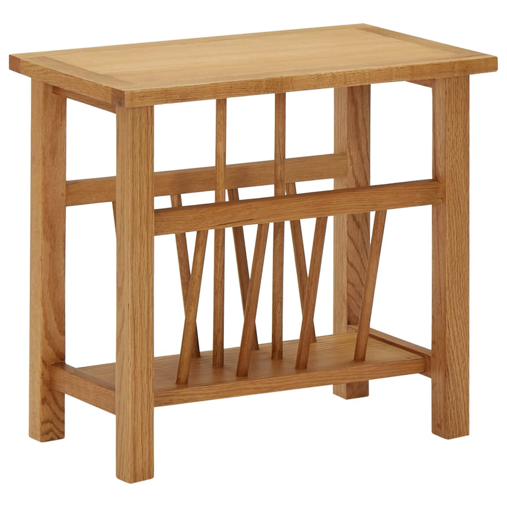 vidaXL Newspaper Rack 45x27x42 cm Solid Oak Wood