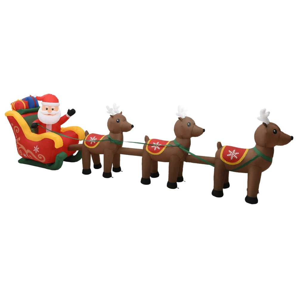 vidaXL Inflatable Santa Claus with Reindeer LED 490 cm