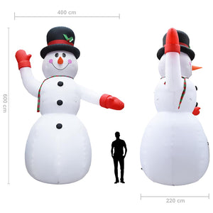 vidaXL Inflatable Snowman with LED Lights for Christmas IP44 600 cm XXL