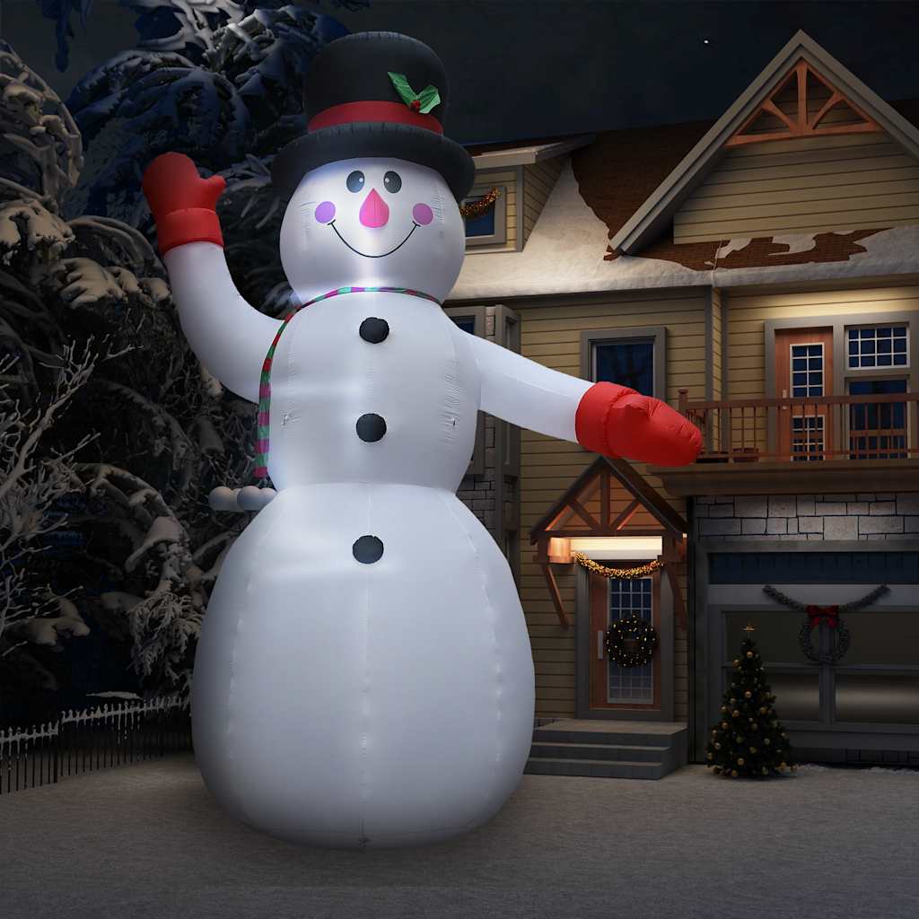vidaXL Inflatable Snowman with LED Lights for Christmas IP44 600 cm XXL