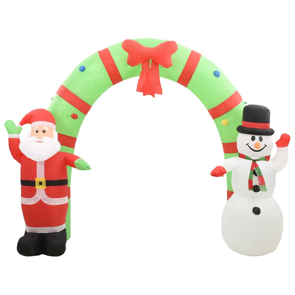 vidaXL Inflatable Santa Claus and Snowman Arch Decoration with LEDs 223cm