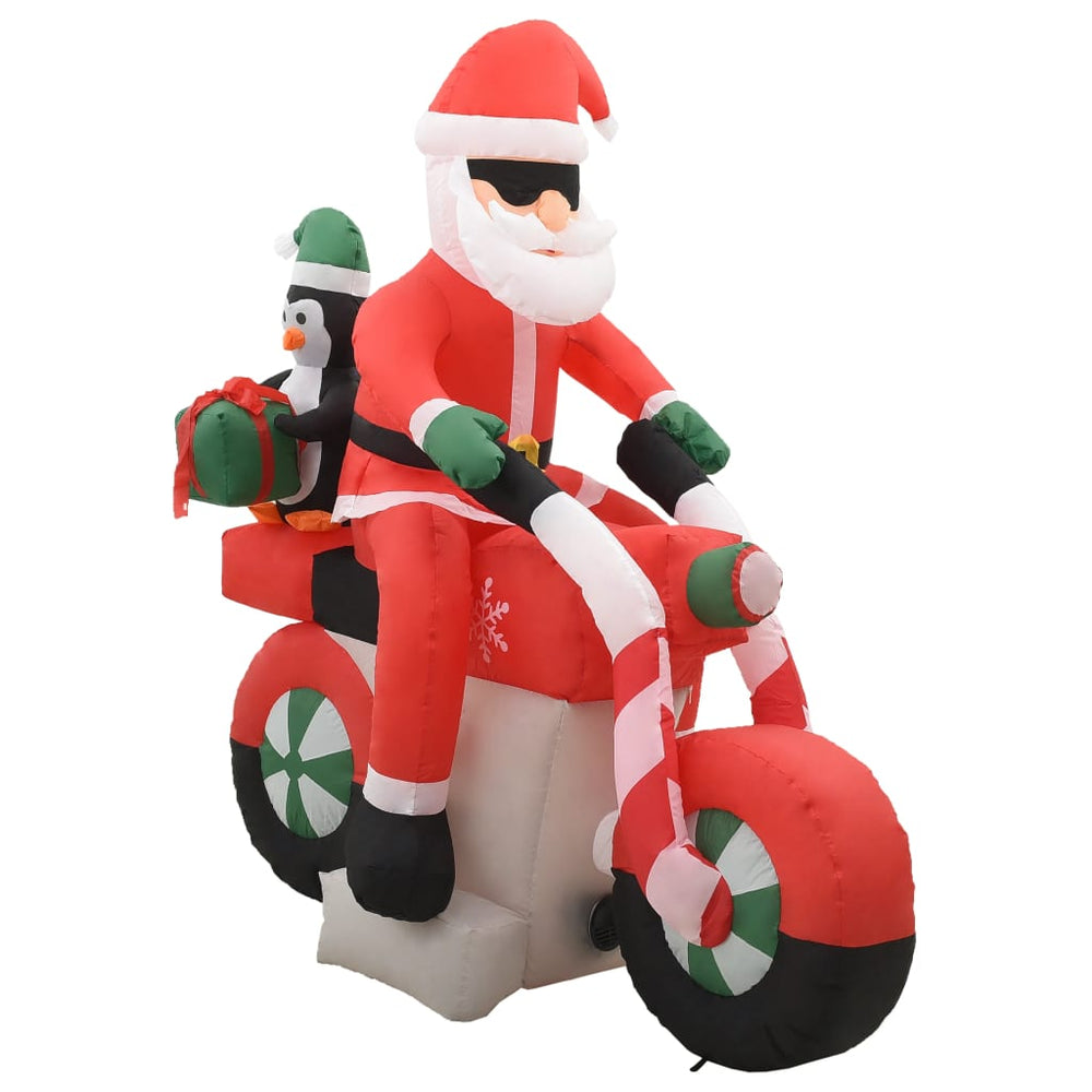 vidaXL Inflatable Santa on Motorcycle LED IP44 160 cm