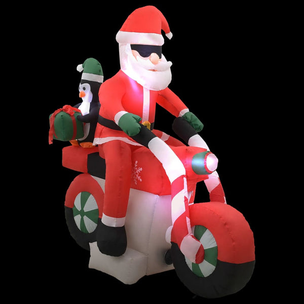 vidaXL Inflatable Santa on Motorcycle LED IP44 160 cm