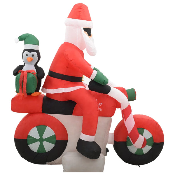 vidaXL Inflatable Santa on Motorcycle LED IP44 160 cm