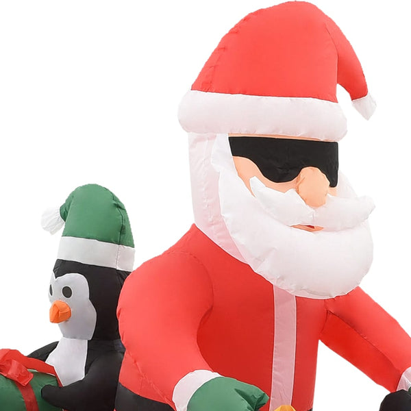 vidaXL Inflatable Santa on Motorcycle LED IP44 160 cm