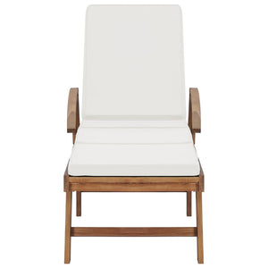 vidaXL Sun Loungers with Cushions 2 pcs Solid Teak Wood Cream