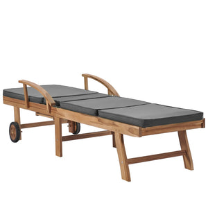 vidaXL Sun Loungers with Cushions 2 pcs. Solid Teak Wood Dark Grey