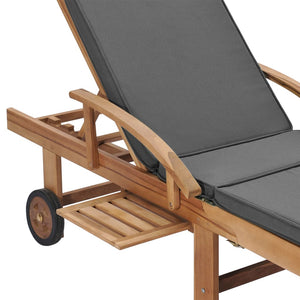 vidaXL Sun Loungers with Cushions 2 pcs. Solid Teak Wood Dark Grey