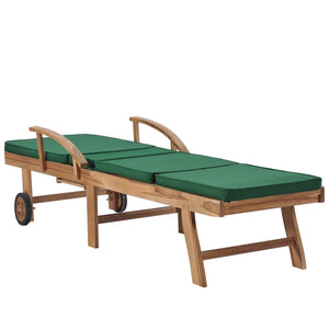 vidaXL Sun Loungers with Cushions 2 pcs. Solid Teak Wood Green