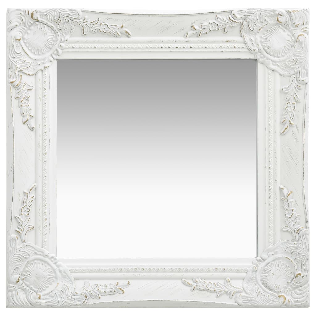 vidaXL Baroque Style Wall Mirror 40x40 cm White