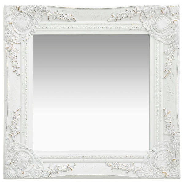 vidaXL Baroque Style Wall Mirror 40x40 cm White