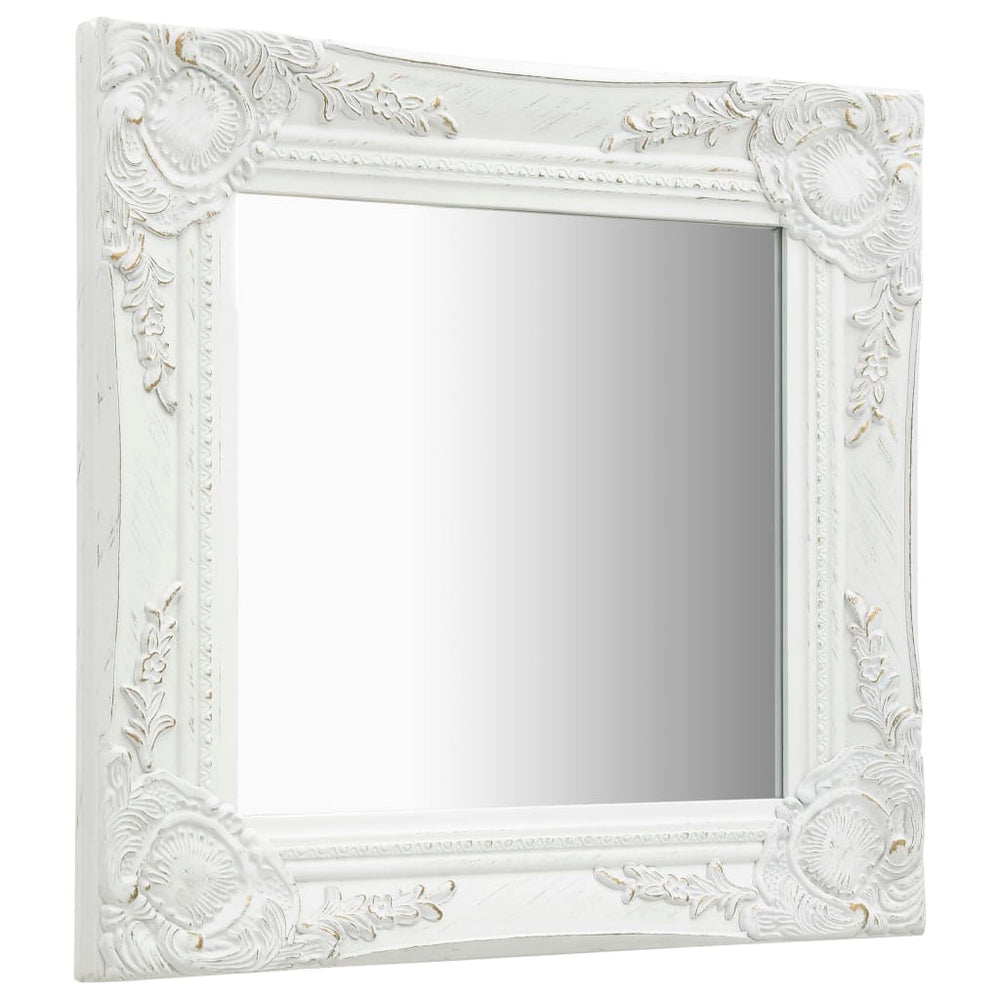 vidaXL Baroque Style Wall Mirror 40x40 cm White