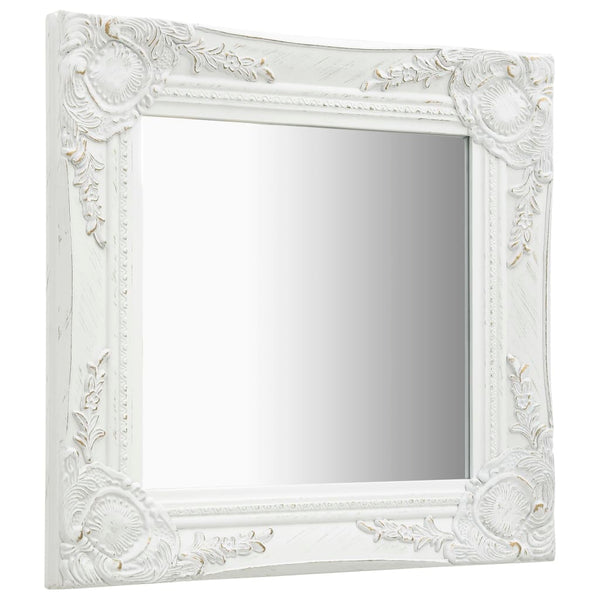 vidaXL Baroque Style Wall Mirror 40x40 cm White