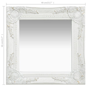 vidaXL Baroque Style Wall Mirror 40x40 cm White