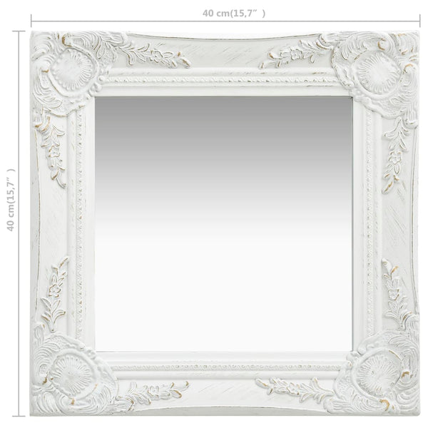 vidaXL Baroque Style Wall Mirror 40x40 cm White