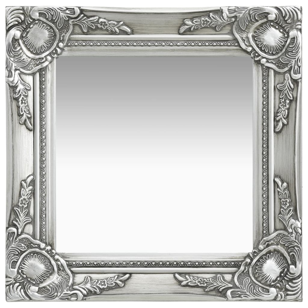 vidaXL Baroque Style Wall Mirror 40x40 cm Silver