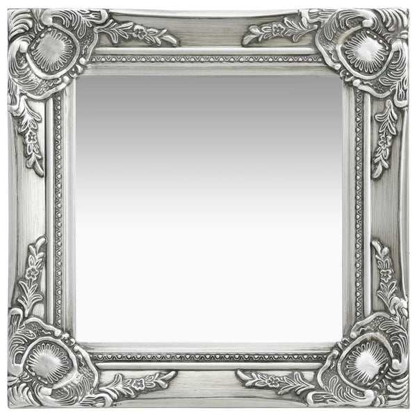 vidaXL Baroque Style Wall Mirror 40x40 cm Silver