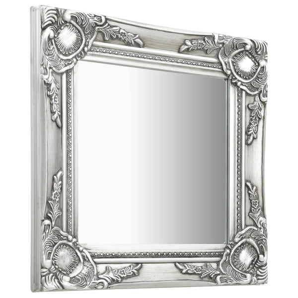 vidaXL Baroque Style Wall Mirror 40x40 cm Silver