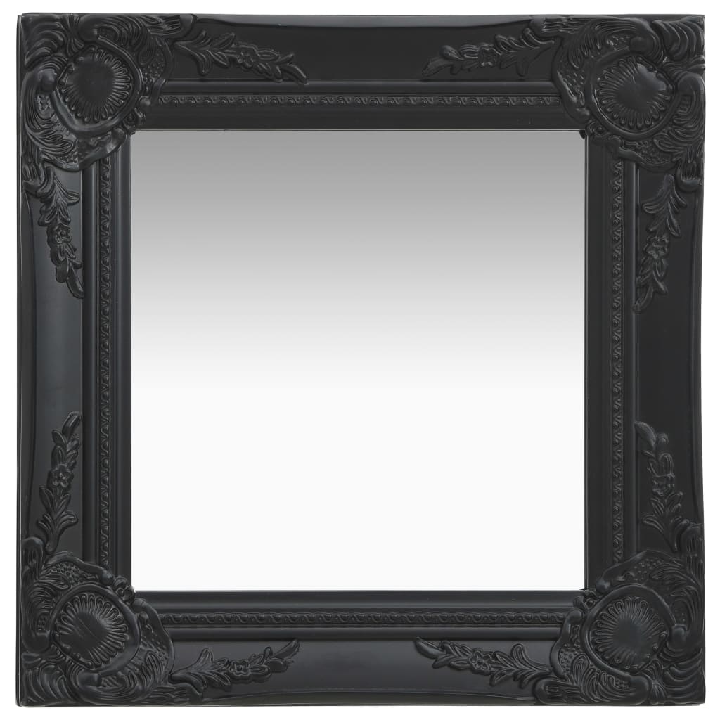 vidaXL Baroque Style Wall Mirror 40x40 cm Black