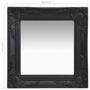 vidaXL Baroque Style Wall Mirror 40x40 cm Black