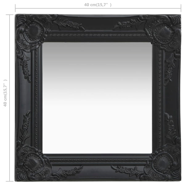 vidaXL Baroque Style Wall Mirror 40x40 cm Black