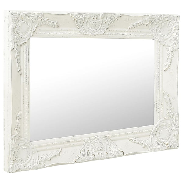 vidaXL Wall Mirror Baroque Style 50x40 cm White