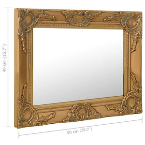 vidaXL Baroque Style Wall Mirror 50x40 cm Golden