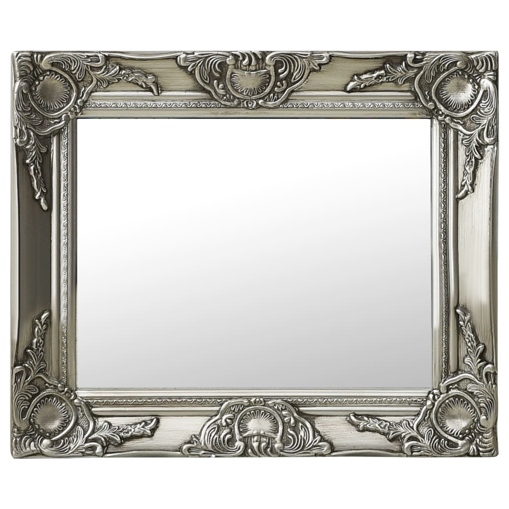 vidaXL Baroque Style Wall Mirror 50x40 cm Silver