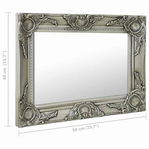 vidaXL Baroque Style Wall Mirror 50x40 cm Silver